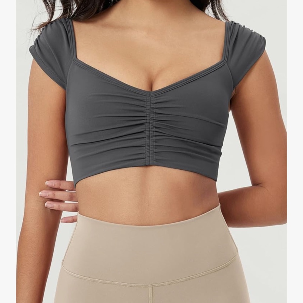 Gray Ruched Women's Top
